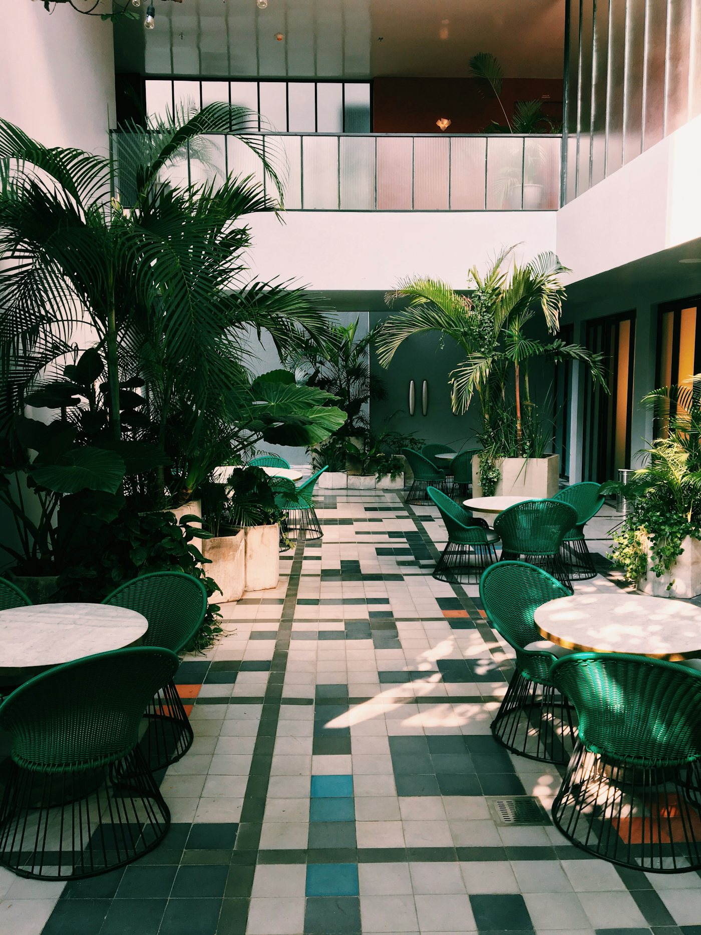 A courtyard lounge area at THE ROYAL